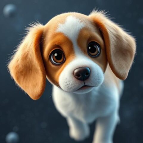 Popcorn the Beagle as a curious little puppy